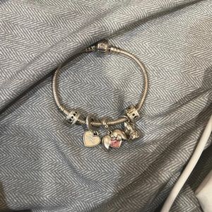 Pandora bracelet with charms